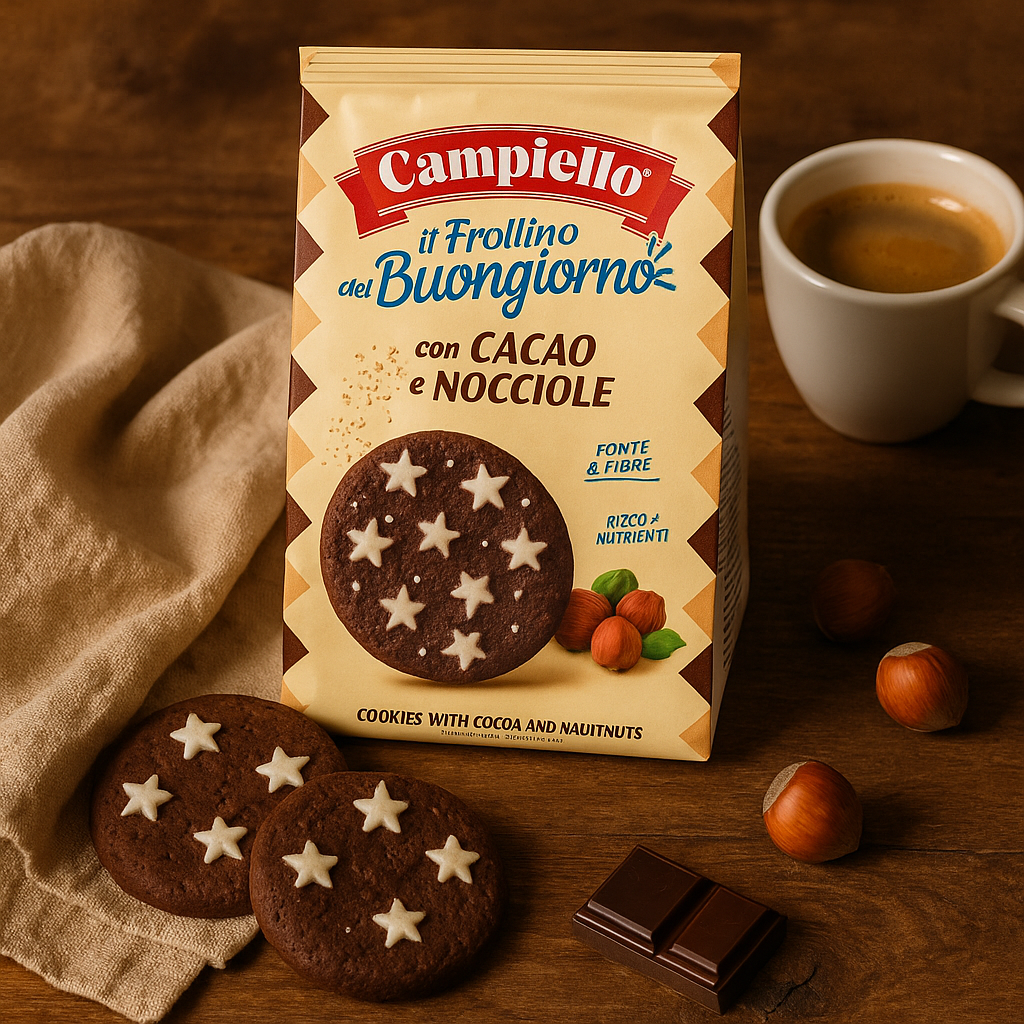 Печиво Campiello il Frollino del Buongiorno con Caccao E Nocciole 700 гр. Італія, фото 1