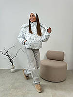 Куртка укорочена пряма, весна, осінь, жіноча, біла, рожева, модна, на блискавці, з капюшоном, розмір 42-48