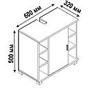 Тумбочка під умивальник з 6 поличками та дверцятами Підлогові тумби під раковину з Ламінованого ДСП, фото 6