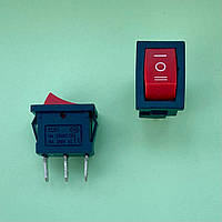 Міні перемикач клавішний, 250V 6A, 18.8 х 12.9 мм, On-Off-On, колір червоний