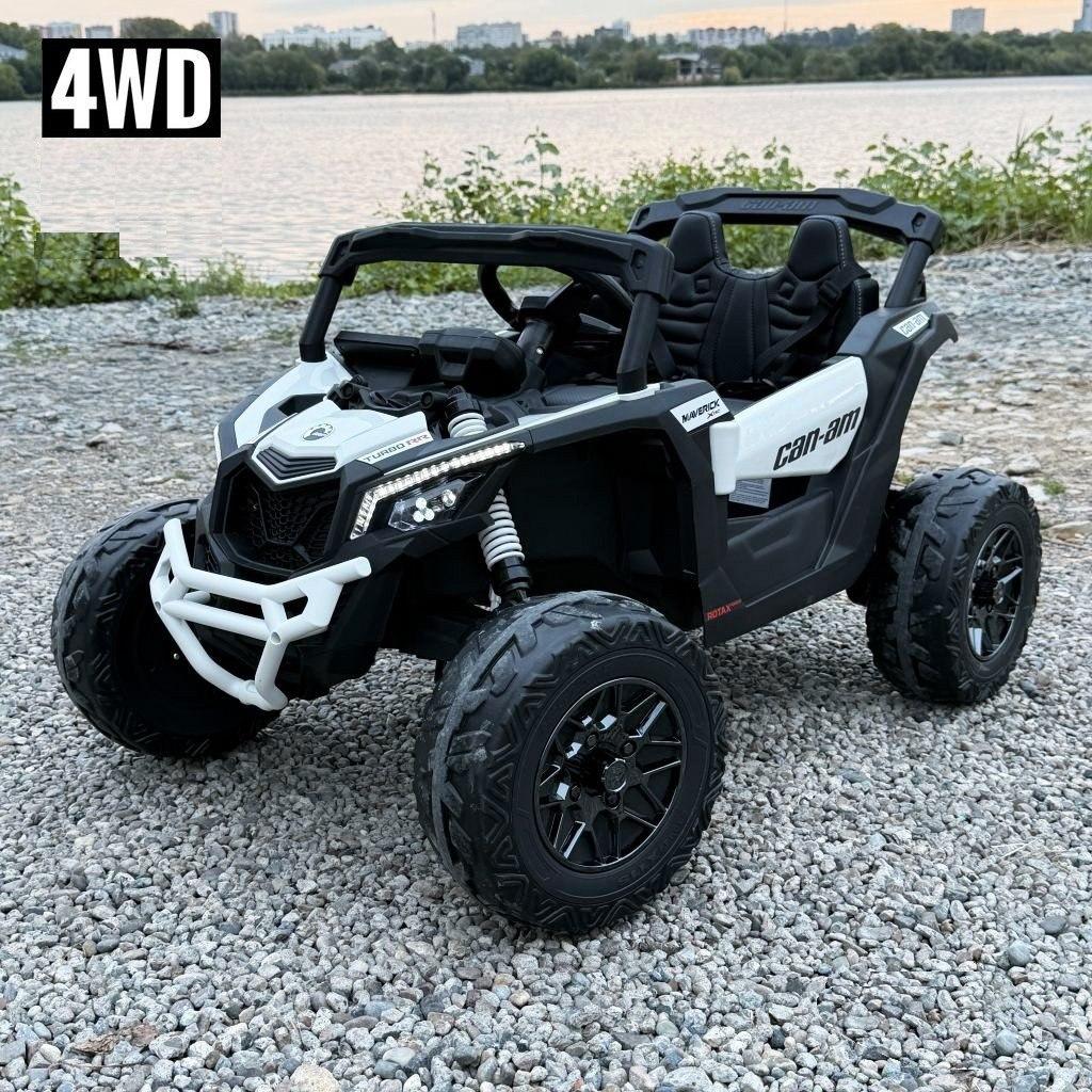 Дитячий електромобіль на акумуляторі двомісний Багі M 5099 з пультом р/у для дітей 3-8 років Білий, фото 1