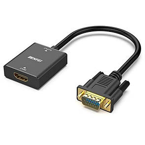 Кабель Адаптер BENFEI (000272) HDMI-VGA односпрямований з аудіороз'ємом 3.5 мм для TV Stick комп'ютера ноутбука монітора проектора