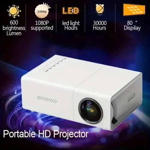 Мініатюрний HD кінотеатр 80″ з акустикою — проектор для дому, фото 1