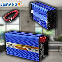 Інвертор напруги 12V 220V Lemanso LM40104 2000Вт перетворювач для авто дому сонячної електростанції