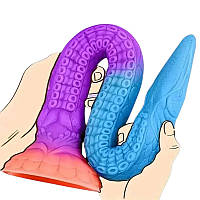 Дилдо фантастический 34 см светится в темноте, большая анальная пробка, фаллоимитатор для удовольствия на присоске