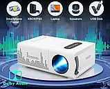 Мініатюрний кінотеатр 80″ (203,2 см) з вбудованими стереодинаміками — HD домашній проектор, фото 4