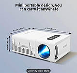 Мініатюрний кінотеатр 80″ (203,2 см) з вбудованими стереодинаміками — HD домашній проектор, фото 8