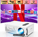 Мініатюрний кінотеатр 80″ (203,2 см) з вбудованими стереодинаміками — HD домашній проектор, фото 9