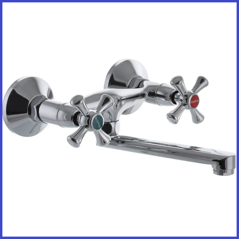 Змішувач для кухні зі стіни настінний двовентильний Haiba SMES 361 (HB0380), фото 1