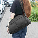 Жіноча спортивна сумка Deza Black для фітнесу і тренувань на 17 л Оксфорд, фото 5