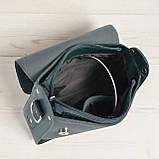 Маленький жіночий клатч сумка крос боді через плече зелена з екошкіри з плечовим ременем, фото 5