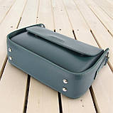 Маленький жіночий клатч сумка крос боді через плече зелена з екошкіри з плечовим ременем, фото 4