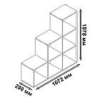 Книжковий стелаж гірка на 6 осередків для дому з ДСП Полиця драбинки для книг та декоративних елементів у вітальню, фото 3