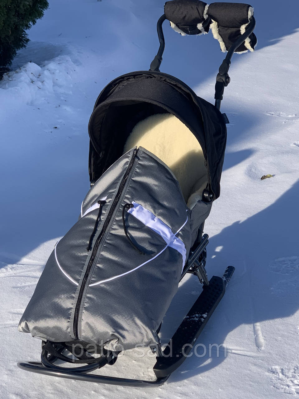 Санки Rasper 12 7в1 конверт (овчина) + муфта (Польща), фото 1