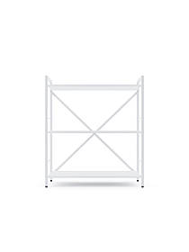 Стелаж металевий фарбований Білий "Лофт" 900х800х400мм, 3 полиці, ЛДСП колір полиць Білий Сніг | Стелаж для Дома