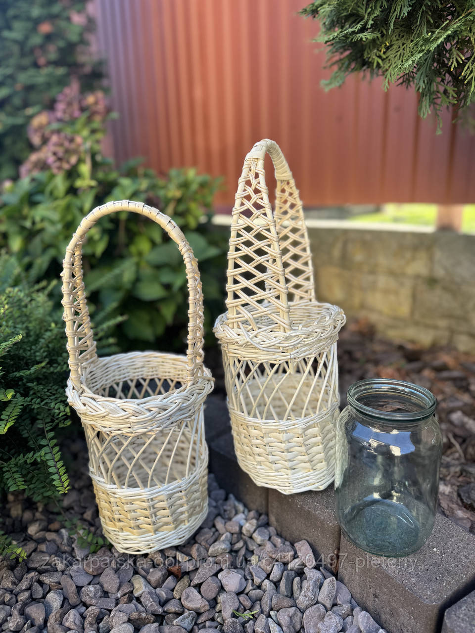 Корзинка Чохол із білої лози для освячення води обʼємом 1.5л, фото 1