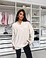 Жіночий подовжений светр на ґудзиках із коміром поло та спущеним плечем (р. 42-48) 55KF3450, фото 2