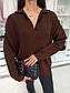 Жіночий подовжений светр на ґудзиках із коміром поло та спущеним плечем (р. 42-48) 55KF3450, фото 5