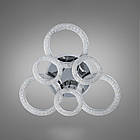 Світлодіодна люстра 107 Вт з підсвічуванням основи та пультом д/к колір каркасу хром D-3314/3+3HR LED, фото 4