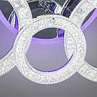 Світлодіодна люстра 107 Вт з підсвічуванням основи та пультом д/к колір каркасу хром D-3314/3+3HR LED, фото 5