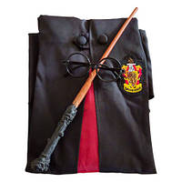 Плащ мантія Гаррі Поттера з паличкою і окулярами.