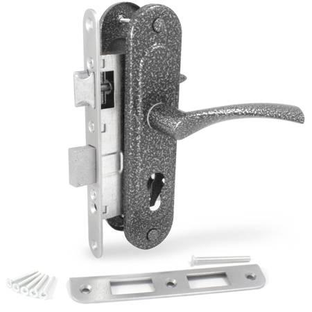 Замок врізний Арiко ЗВ4-У з ручкою 55мм(срібло), фото 1