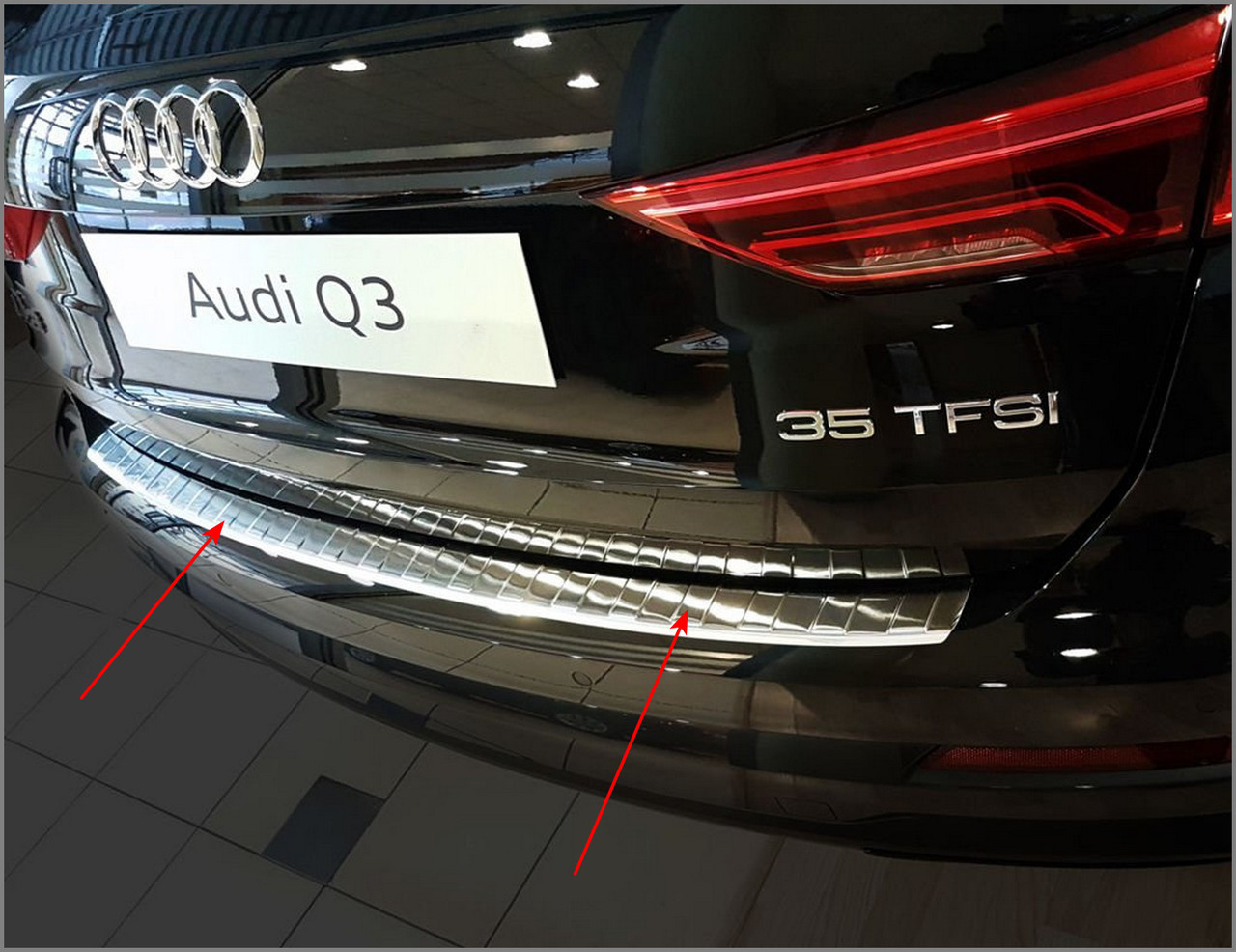 Захисна накладка на задній бампер для Audi Q3 / RSQ3 2018+ (нерж.сталь), фото 1