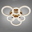 Світлодіодна люстра 107 Вт з підсвічуванням основи та пультом д/к колір каркасу золотий D-3314/3+3G LED, фото 4