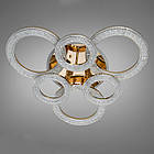 Світлодіодна люстра 107 Вт з підсвічуванням основи та пультом д/к колір каркасу золотий D-3314/3+3G LED, фото 5