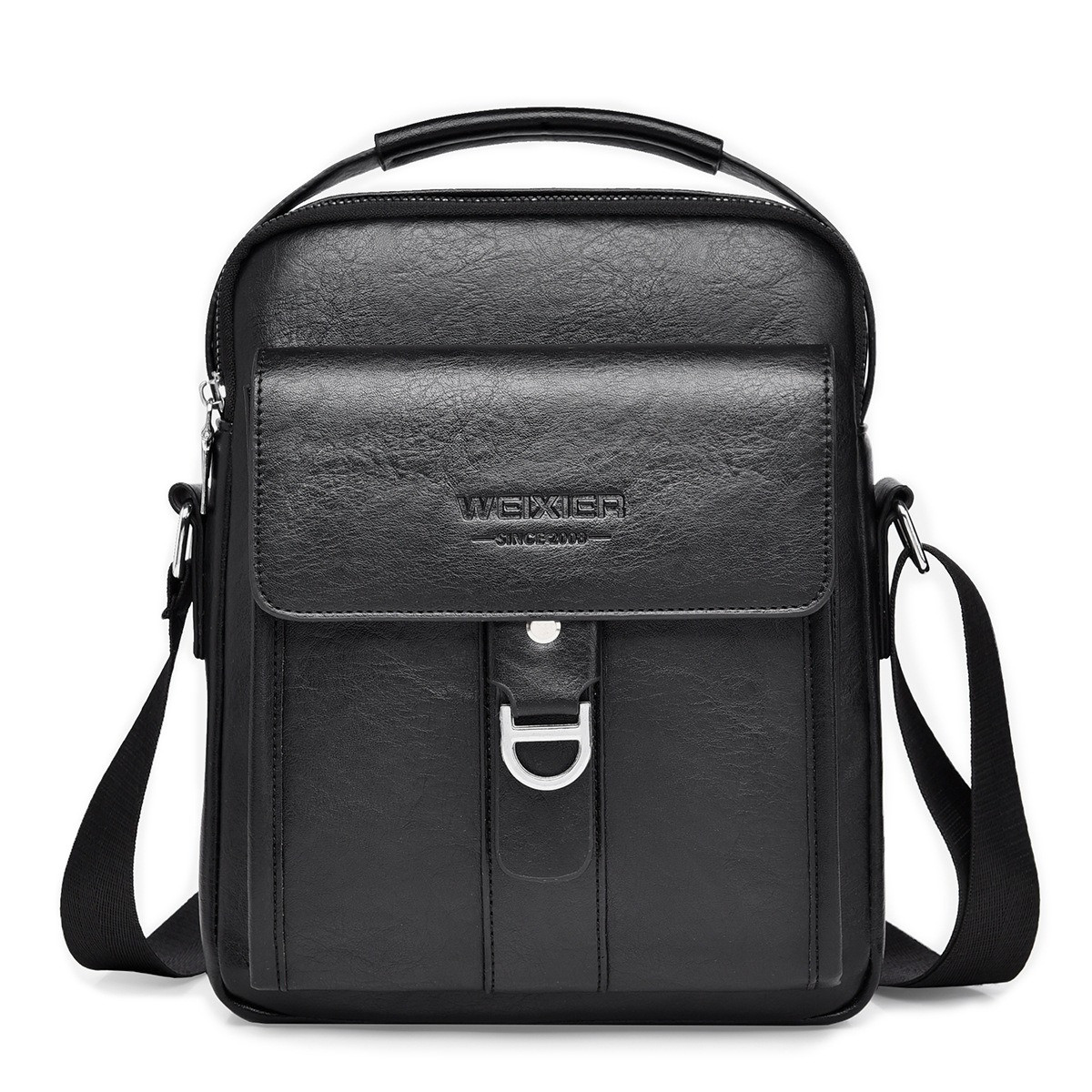 Чоловіча сумка через плече Weixier Барсетка Чоловіча сумка для документів Чорна, фото 1