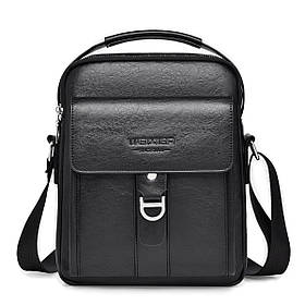 Чоловіча сумка через плече Weixier Барсетка Чоловіча сумка для документів Чорна