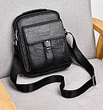 Чоловіча сумка через плече Weixier Барсетка Чоловіча сумка для документів Чорна, фото 2