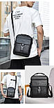 Чоловіча сумка через плече Weixier Барсетка Чоловіча сумка для документів Чорна, фото 4