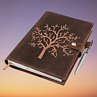 Шкіряний блокнот А5 ручної роботи з тисненням "Дерево Життя" | Записник зі шкіри буйвола