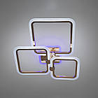 Світлодіодна люстра 65 Вт з підсвічуванням основи та пультом д/к колір каркасу золотий D-A9319/3G LED 3color, фото 4