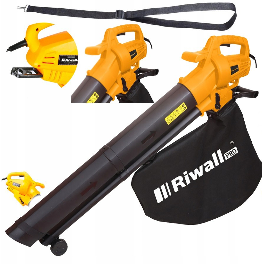 Пилосос-повітродувка для листя електричний Riwall PRO 3-в-1 (45 л, 3200 Вт, подрібнення 12:1), фото 1