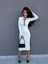 Силуетне міді плаття з коміром поло та контрастною смужкою (р. 40-44) 9py6142, фото 3