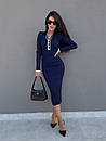 Силуетне міді плаття з коміром поло та контрастною смужкою (р. 40-44) 9py6142, фото 8