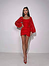 Мереживне плаття-двійка з корсетним верхом із рукавами ліхтариками та міні спідницею (р. S, M) 66py6146Е, фото 3
