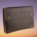 Шкіряна сумка-папка для ноутбука 15.6" | Діловий портфель ручної роботи зі шкіри буйвола