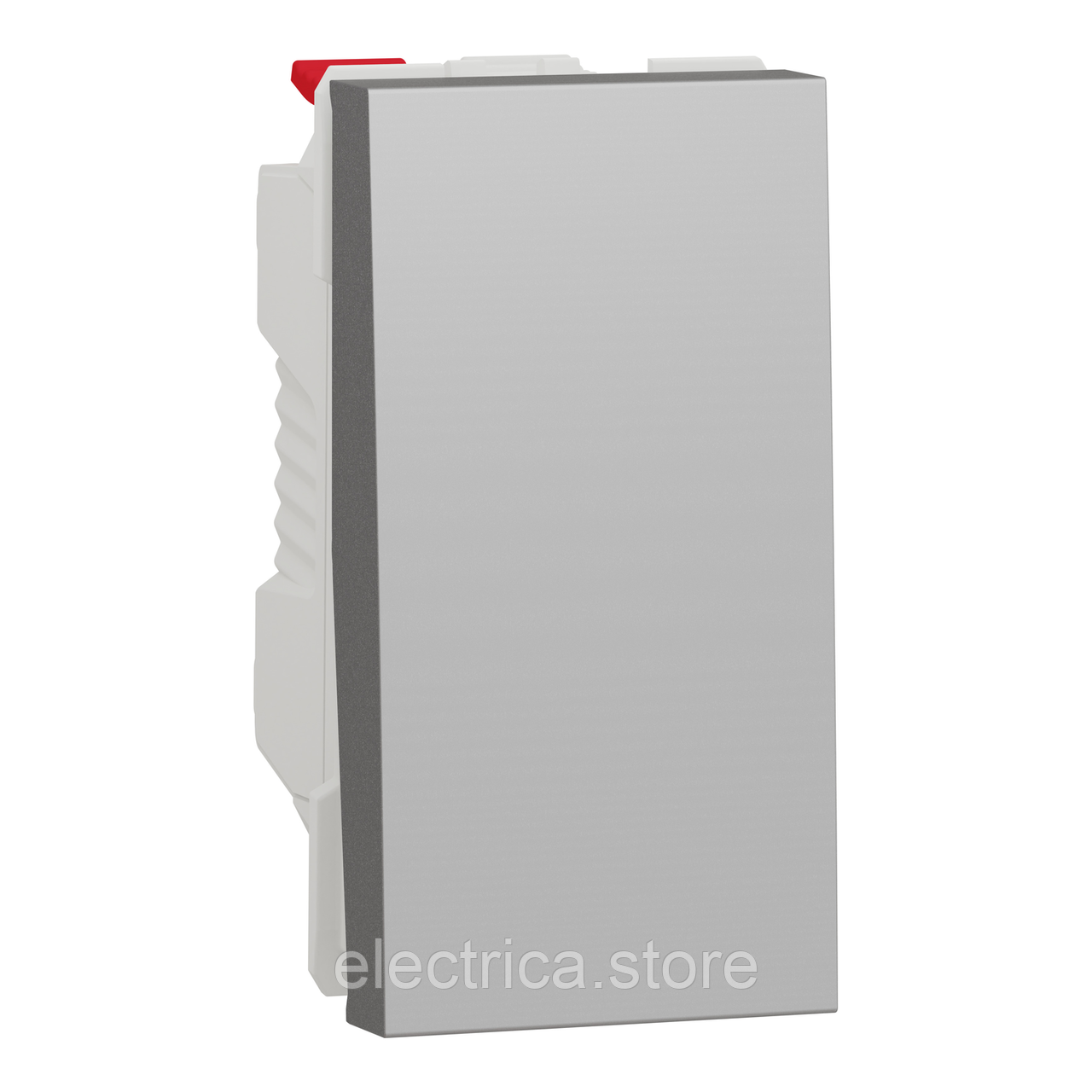 Вимикач 1-клавішний 1 модуль Unica New алюміній NU310130, фото 1