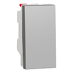 Вимикач 1-клавішний 1 модуль Unica New алюміній NU310130