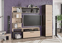 Вітальня Феррара стінка + пенал колір Венге темний + Ясен світлий