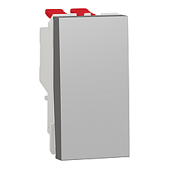 Вимикач 1-клавішний перехресний 1 модуль Unica New алюміній NU310530