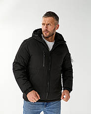 Чоловіча зимова куртка Stone Island двостороння тепла Стон Айленд чорна, фото 3