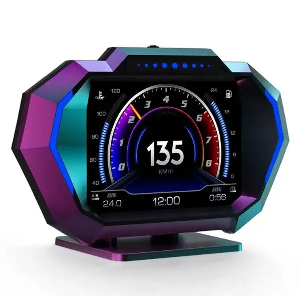 Універсальний проекційний дисплей HUD P24 GPS OBD2 для автомобіля, фото 1