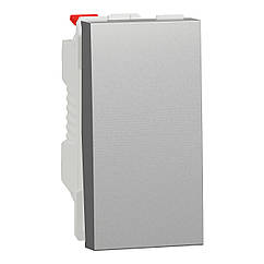 Вимикач 1-клавішний кнопковий 1 модуль Unica New алюміній NU310630