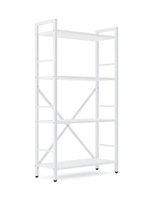 Стелаж металевий фарбований Білий "Лофт" 1100х600х240мм, 4 полиці, ЛДСП колір полиць Білий Сніг | Стелаж для вітальні