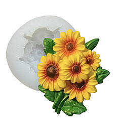 Силіконовий Молд для шоколаду, мастики та ін  "Букет соняшників"