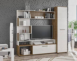 Вітальня Феррара стінка + пенал колір Андерсон Пайн+ Дуб Апріл